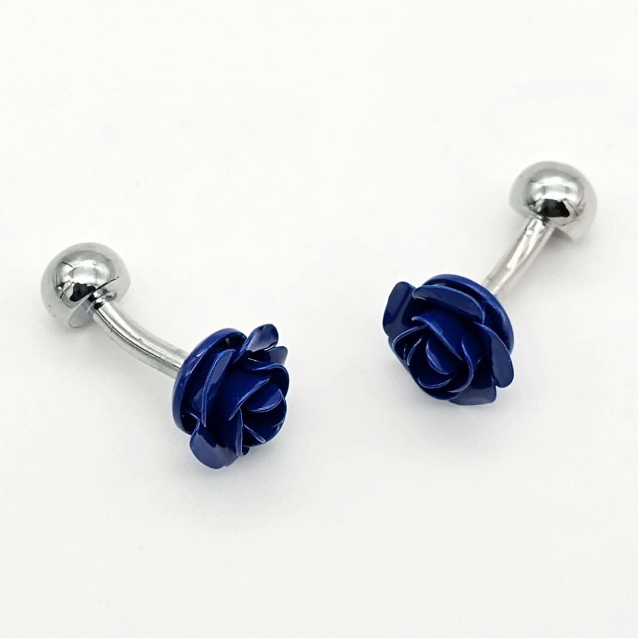 Royal Blue Rose Cufflinks - KNisa Premium Men's Fashion Brand