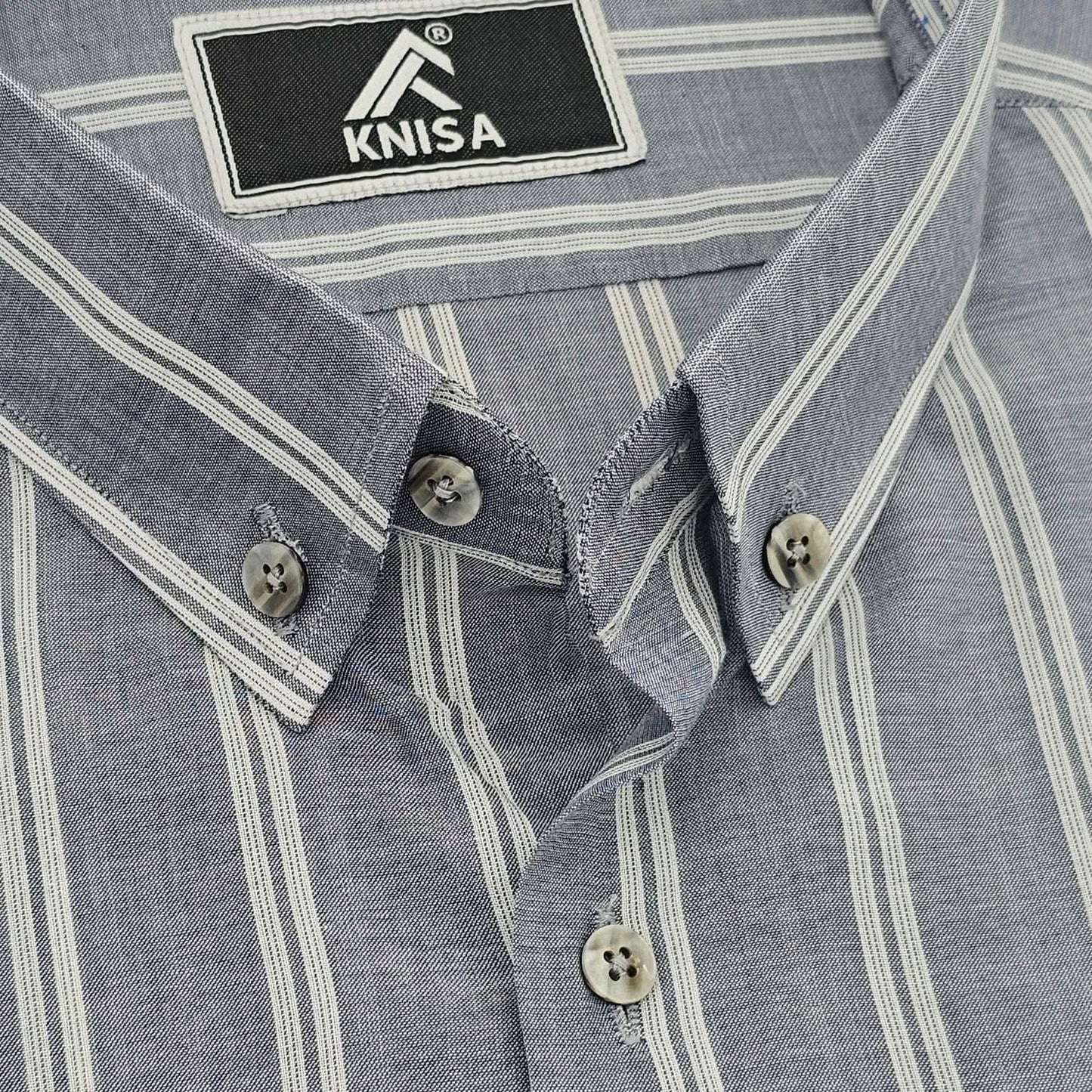 Grey & White Stripped Shirt - KNisa Premium Men's Fashion Brand