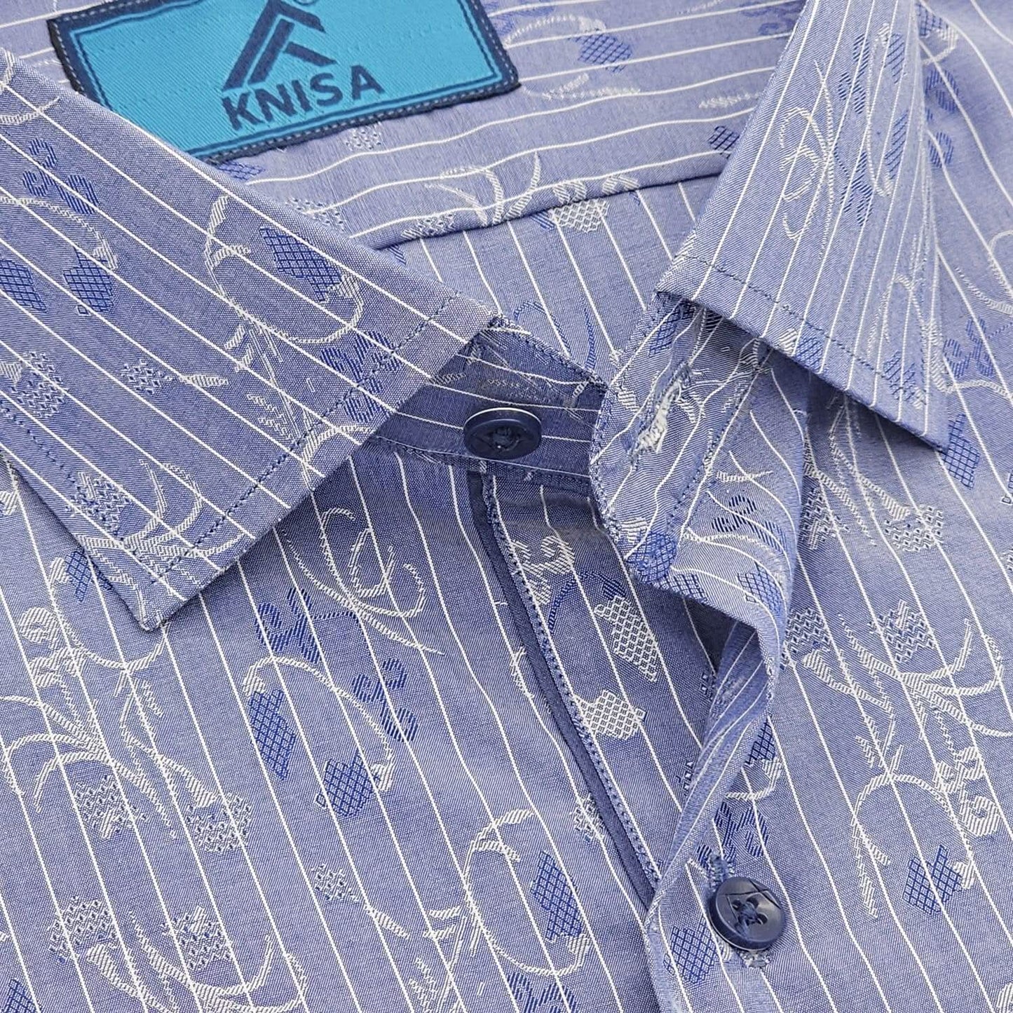 Designer's Blue & White Stripped Shirt - KNisa Premium Men's Fashion Brand