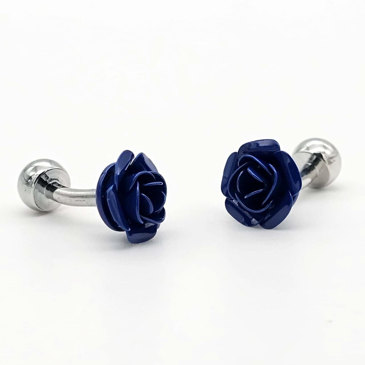 Royal Blue Rose Cufflinks - KNisa Premium Men's Fashion Brand