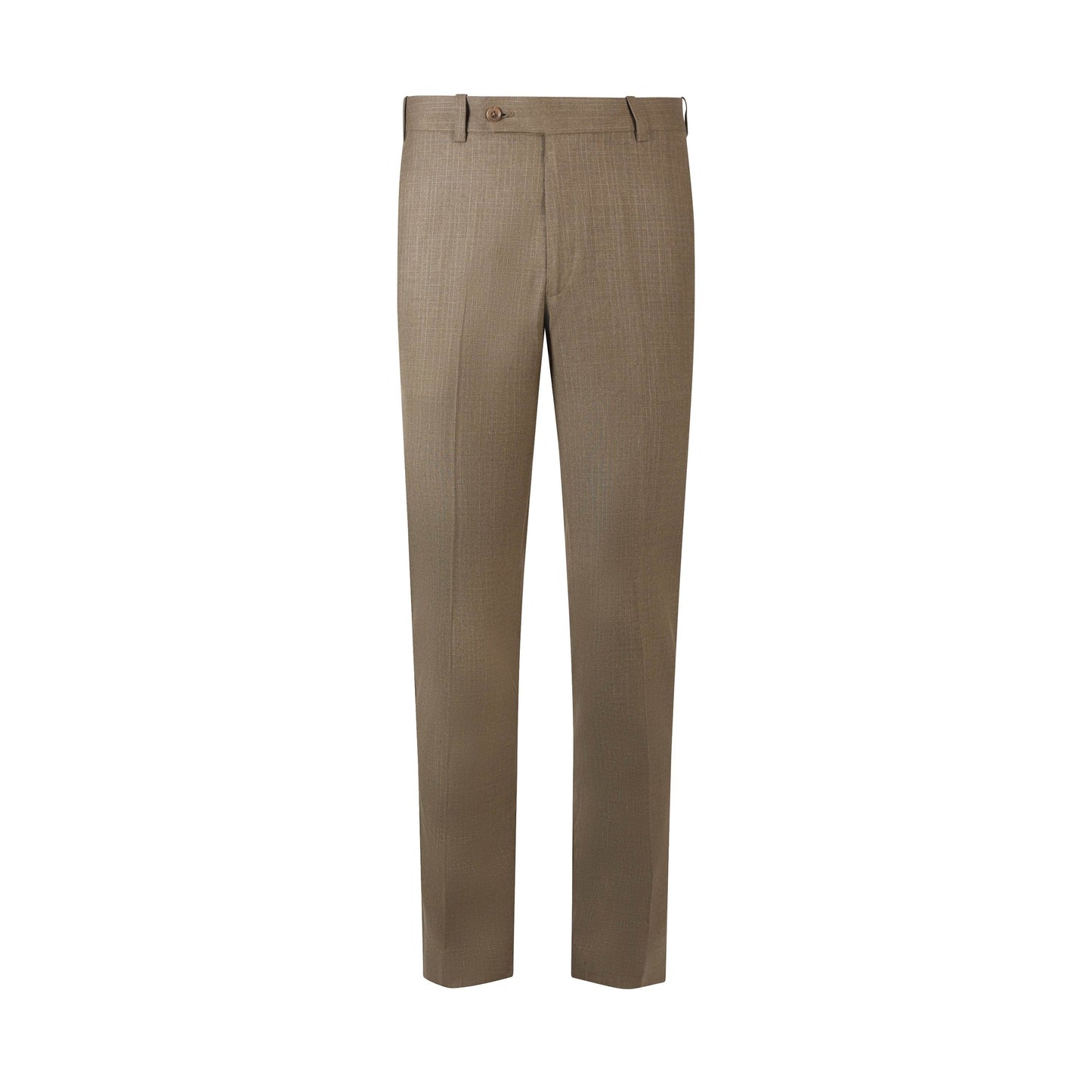 Classic Elegance Checked Men's Brown Formal Trousers with Button Closure - KNisa Premium Men's Fashion Brand