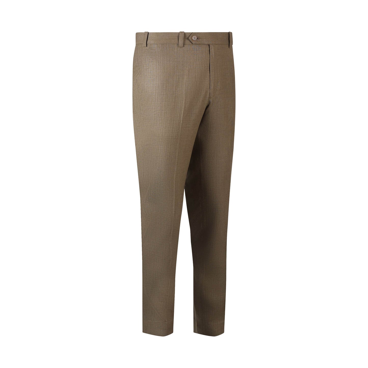 Classic Elegance Checked Men's Brown Formal Trousers with Button Closure - KNisa Premium Men's Fashion Brand