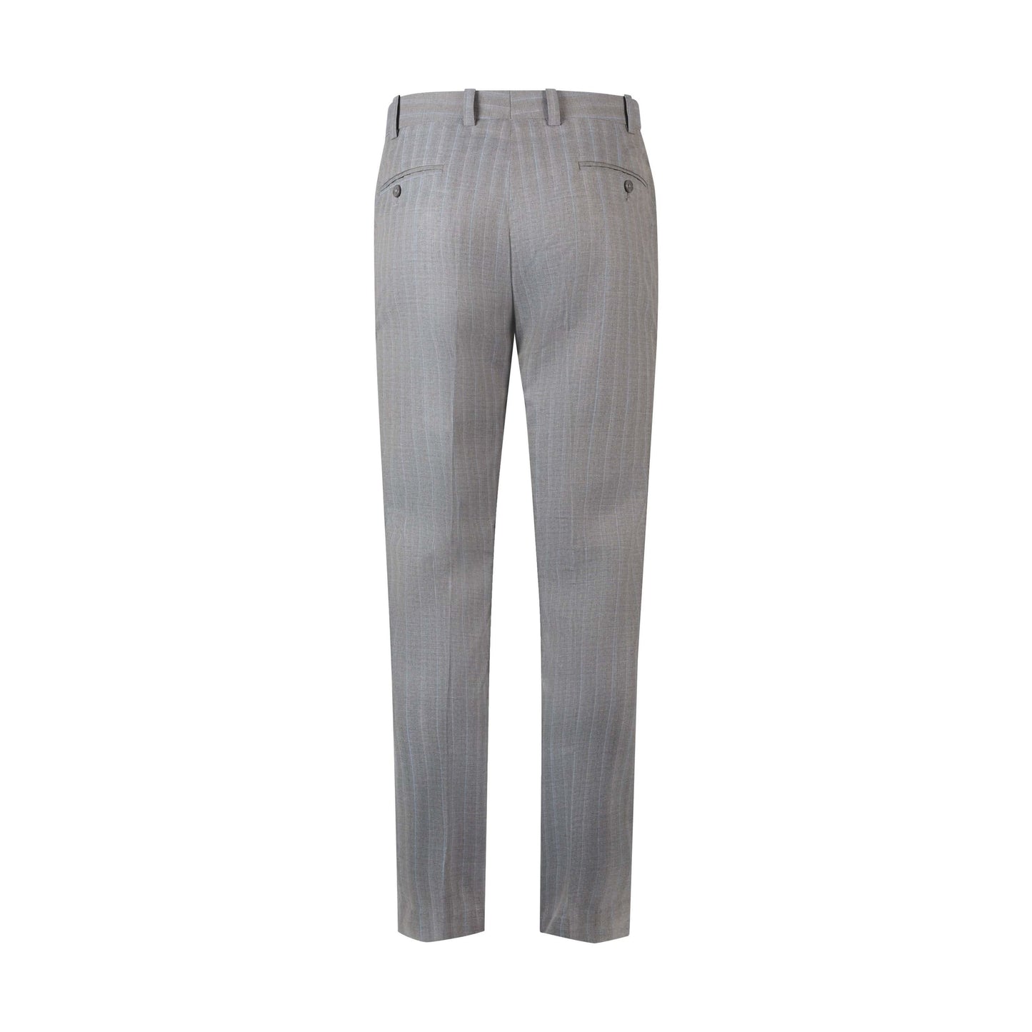 Refined Stripes Men's Light Grey Formal Trousers with Button Closure - KNisa Premium Men's Fashion Brand