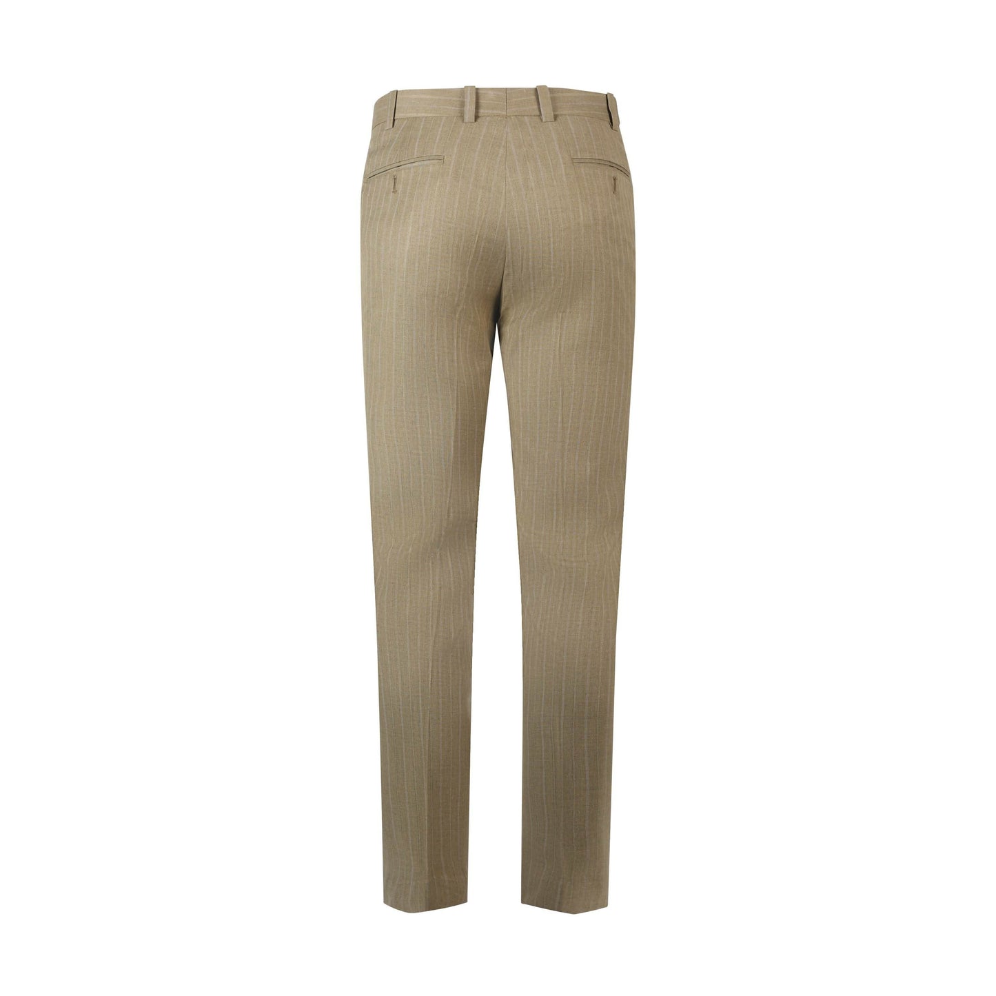 Refined Stripes Men's Tan Formal Trousers with Button Closure - KNisa Premium Men's Fashion Brand