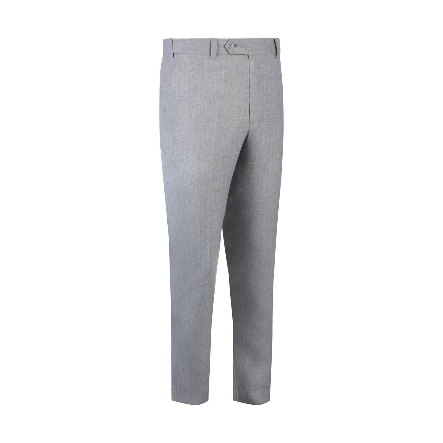 Classic Elegance Checked Men's Ash Grey Formal Trousers with Button Closure - KNisa Premium Men's Fashion Brand