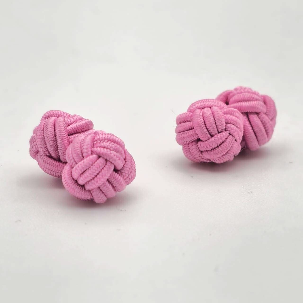 CUFFLINK SILK KNOT, TYPE UNI-COLOR TWIN-FIST, BABY PINK - KNisa Premium Men's Fashion Brand
