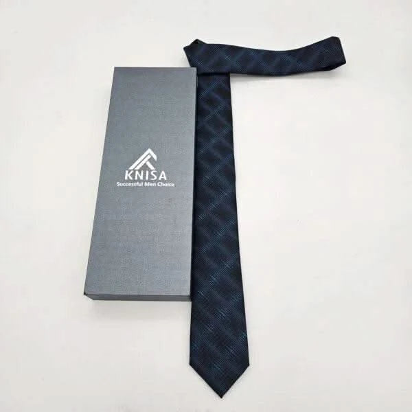 Blue Black Geometrical Tie - KNisa Premium Men's Fashion Brand