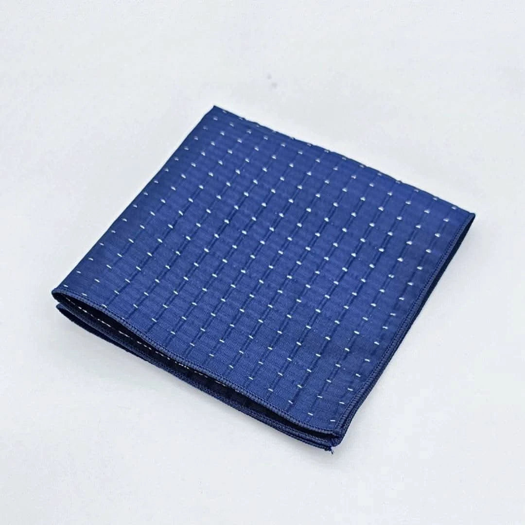 Blue Silver Dotted Tie with Pocket Square - KNisa Premium Men's Fashion Brand
