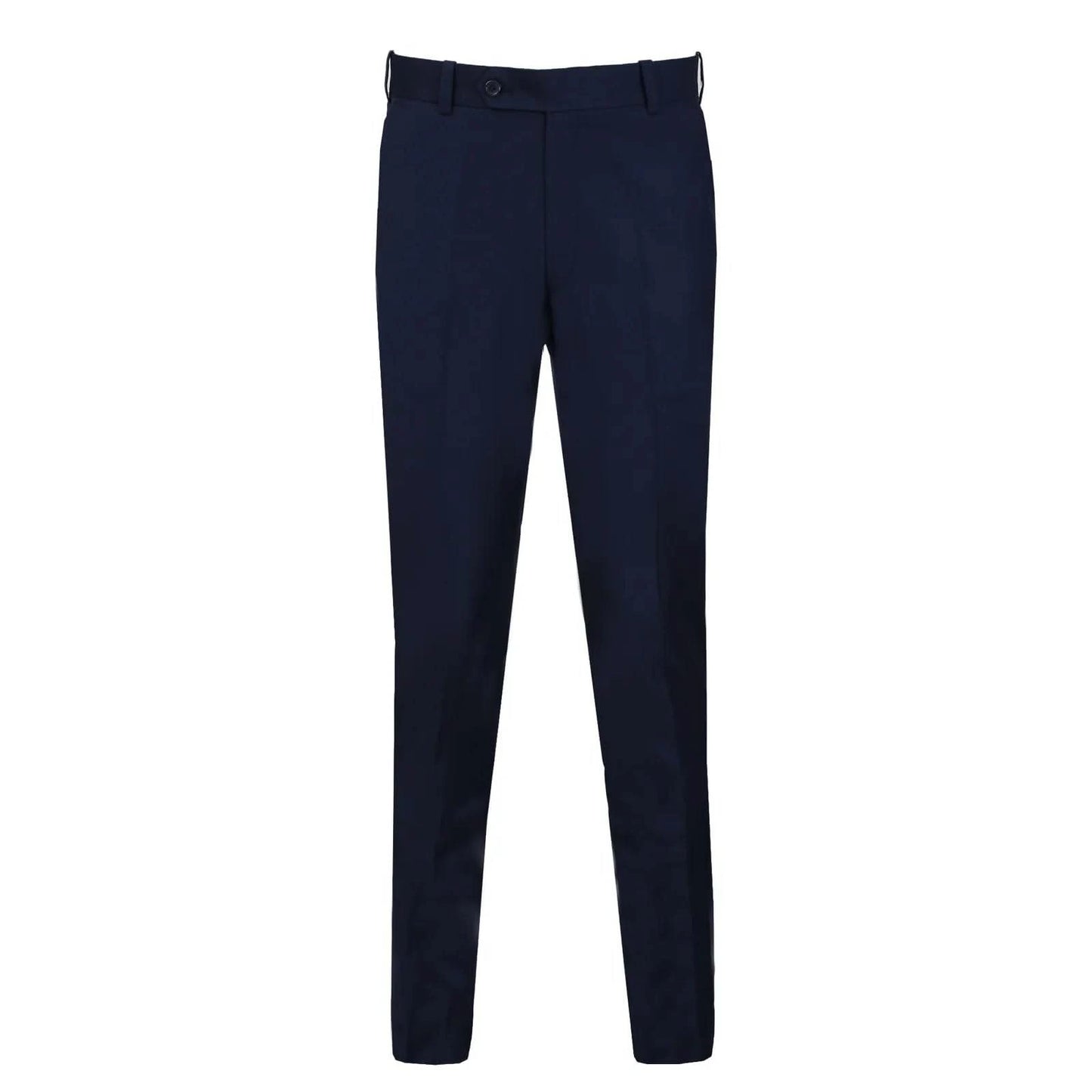 Men's Dark Blue Plain Formal Trouser with Button closure - KNisa Premium Men's Fashion Brand