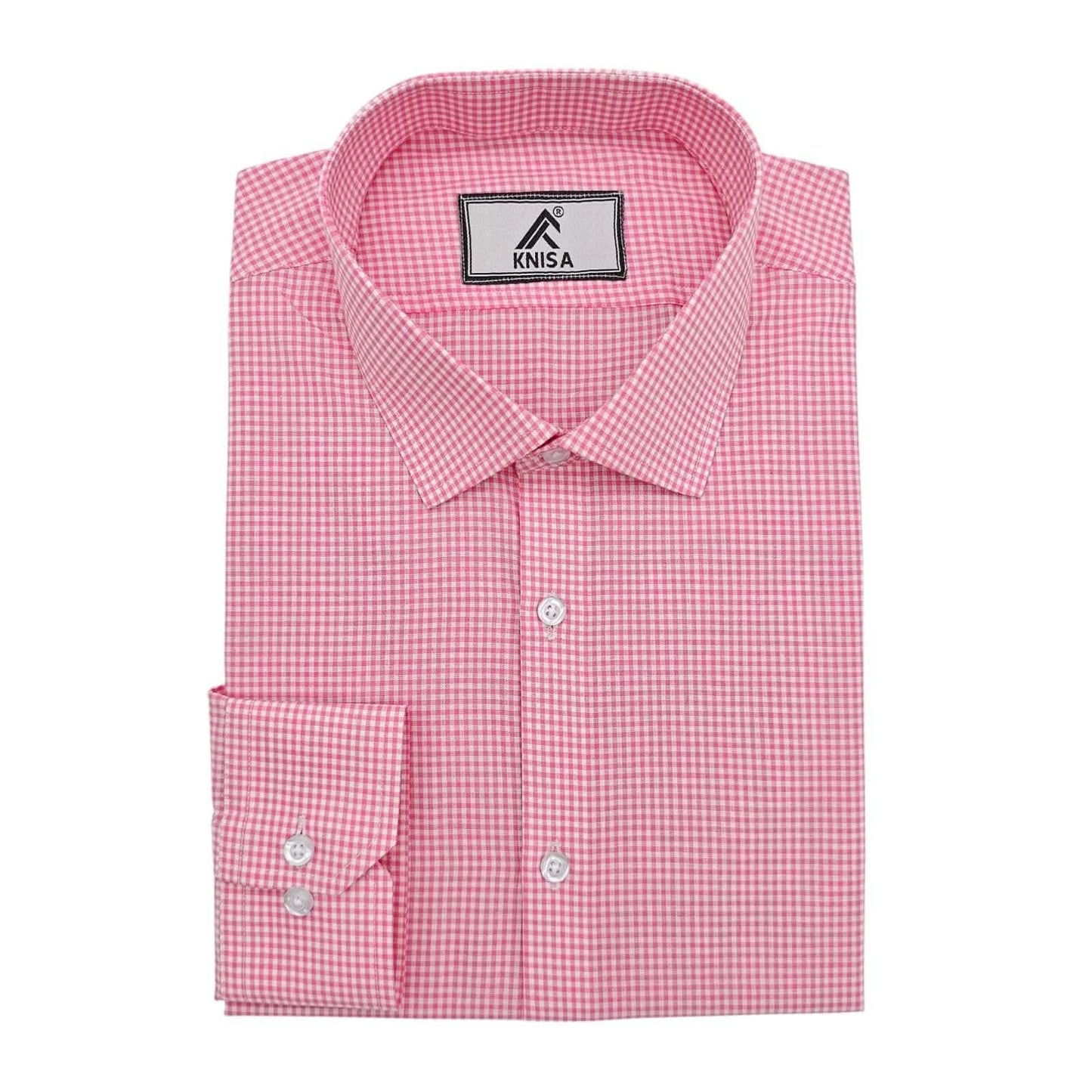 Knisa Pink Micro-Check Formal Shirt - KNisa Premium Men's Fashion Brand