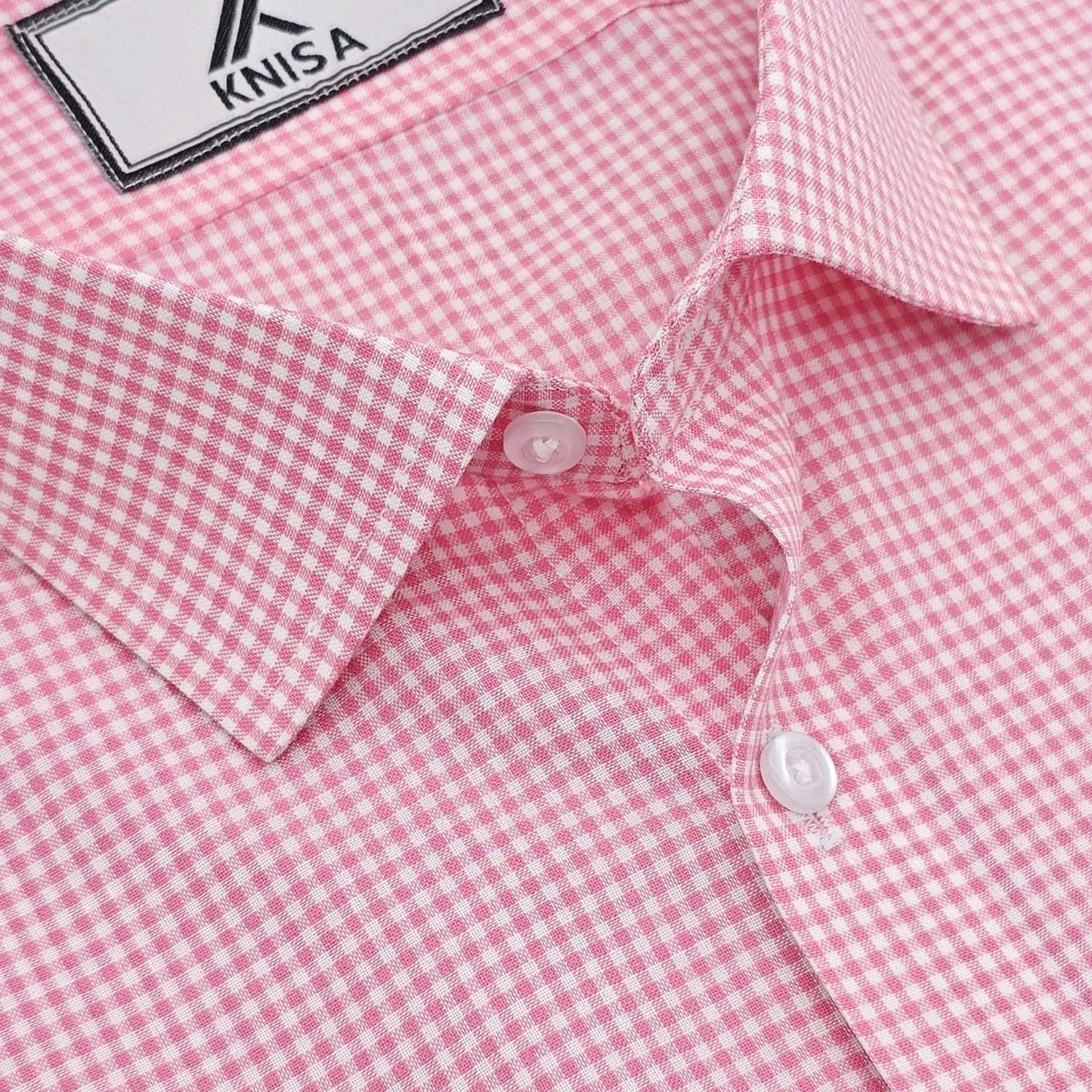 Knisa Pink Micro-Check Formal Shirt - KNisa Premium Men's Fashion Brand