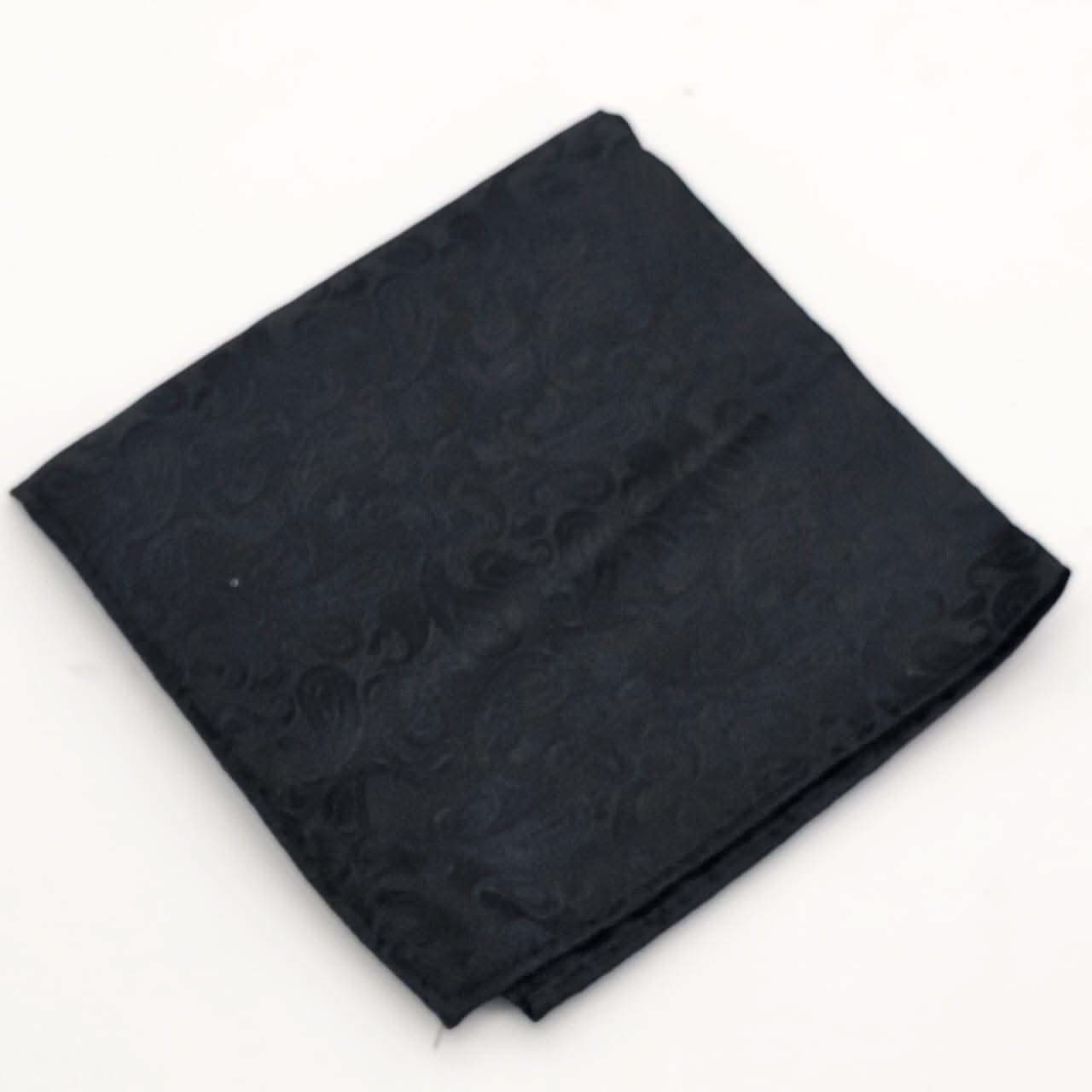 Ebony Majesty Paisley Tie with Coordinating Pocket Square - KNisa Premium Men's Fashion Brand