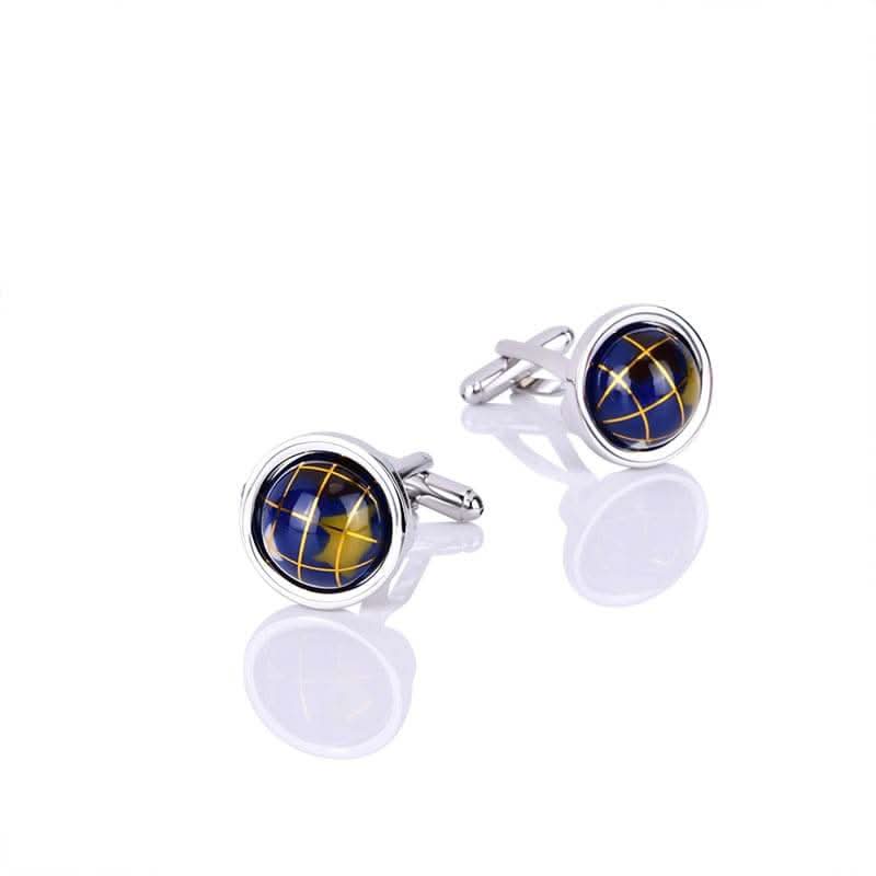 Golden Latitude Midnight Globe Cufflinks - KNisa Premium Men's Fashion Brand