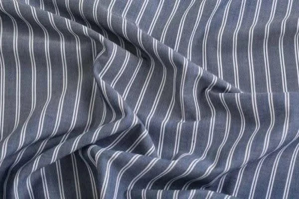 Grey with Double White Pin Strip Shirt - KNisa Premium Men's Fashion Brand