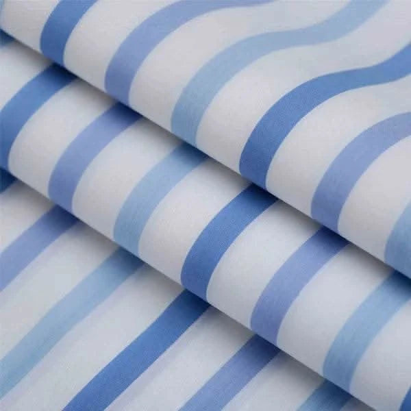 Light Blue White Wide Strip Shirt - KNisa Premium Men's Fashion Brand
