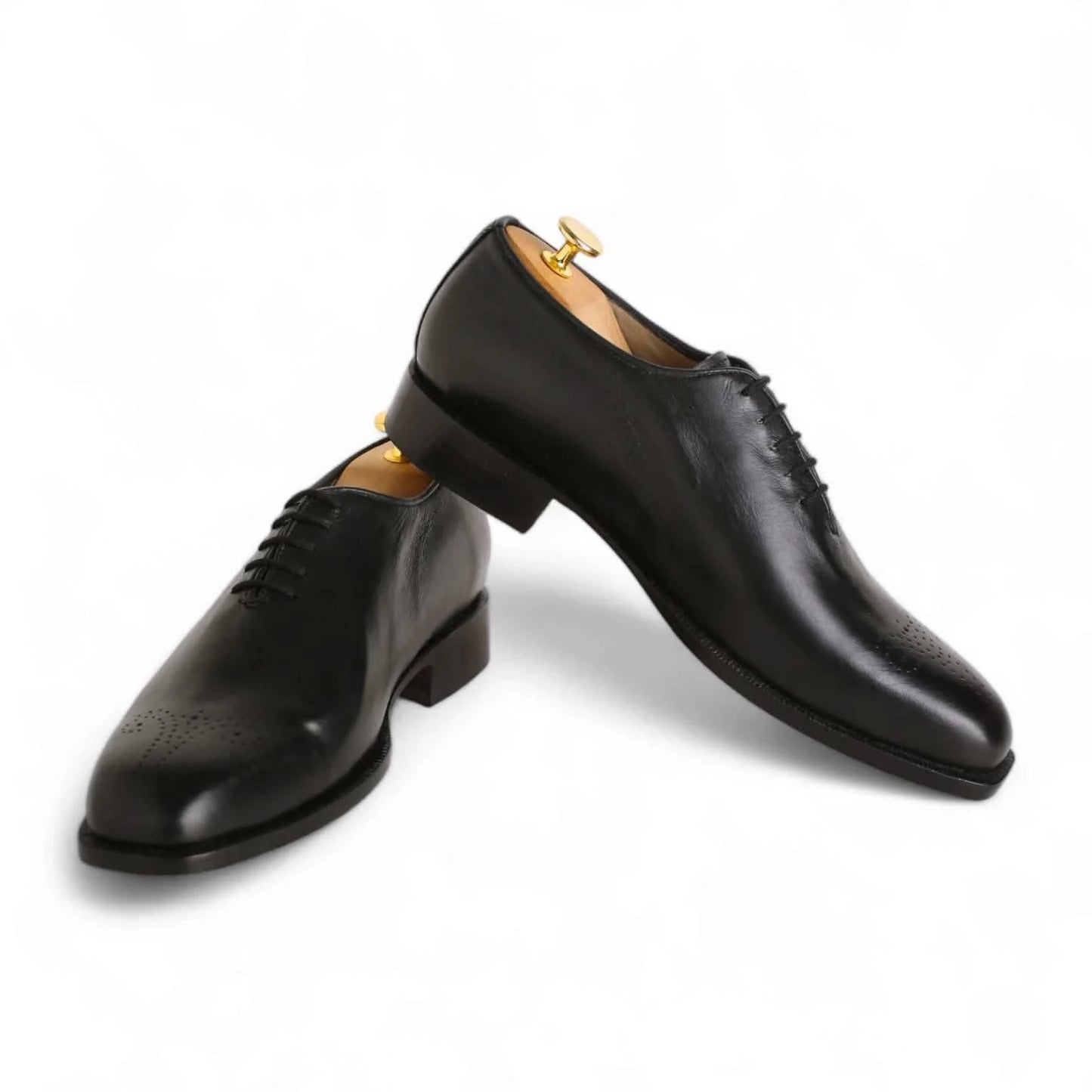 Handmade Men’s Black Calf Leather WholeCut Oxford Shoes - KNisa Premium Men's Fashion Brand