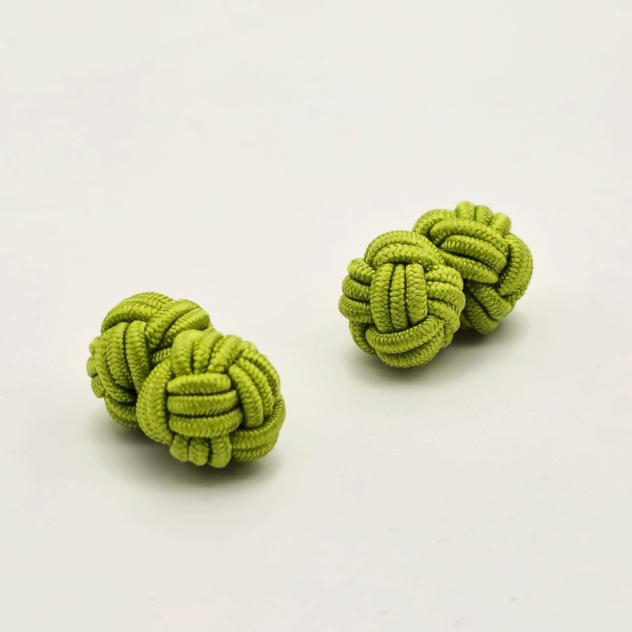 CUFFLINK SILK KNOT, TYPE UNI-COLOR TWIN-FIST, MUSTARD - KNisa Premium Men's Fashion Brand