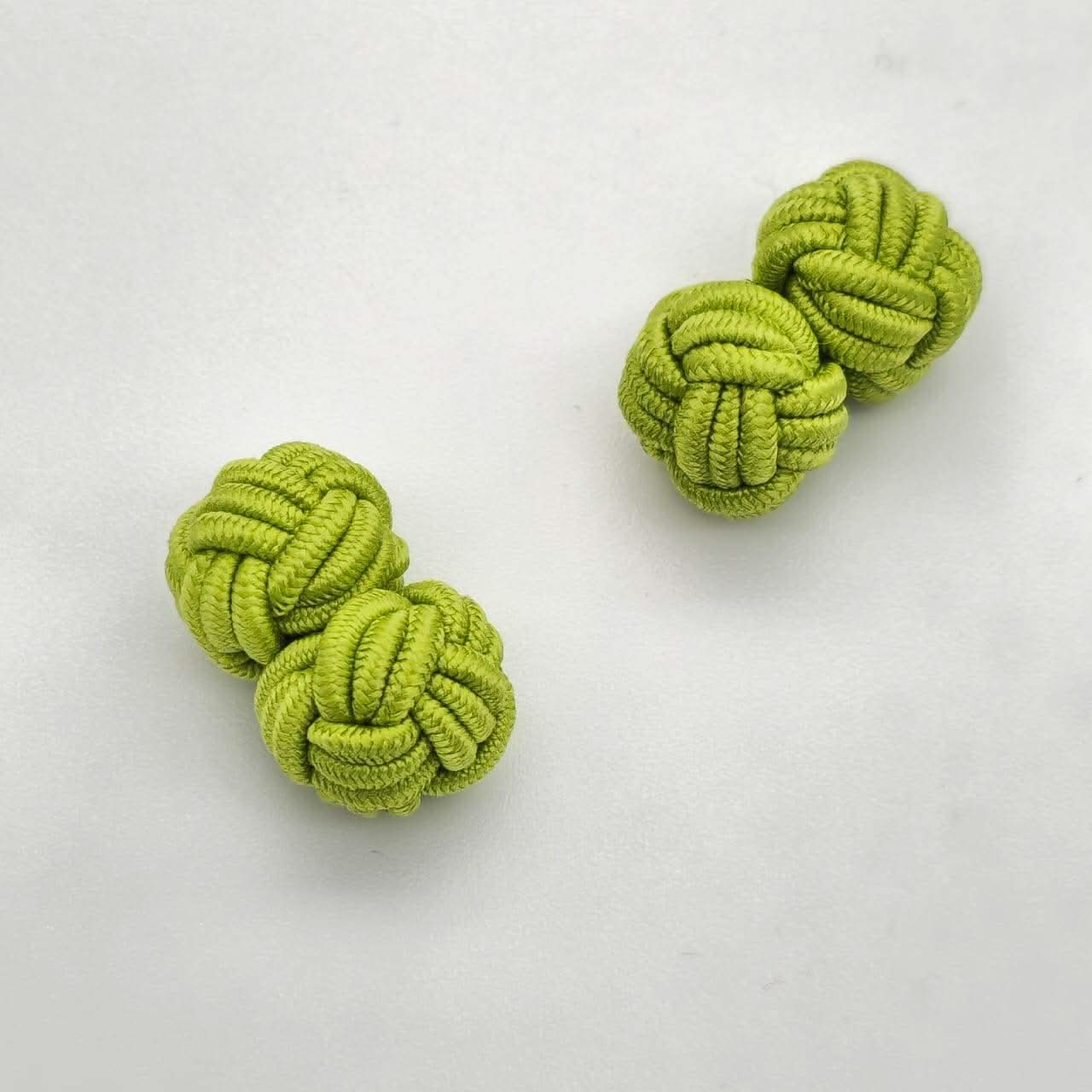 CUFFLINK SILK KNOT, TYPE UNI-COLOR TWIN-FIST, MUSTARD - KNisa Premium Men's Fashion Brand