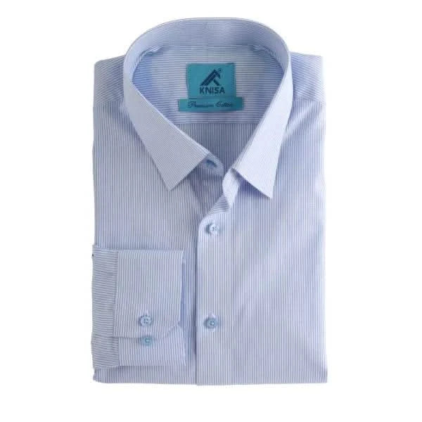 Oxford Blue White Pin Strip Shirt - KNisa Premium Men's Fashion Brand