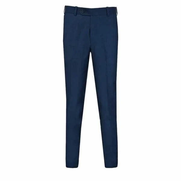 Men's Royal Blue Plain Formal Trouser with Button Closure - KNisa Premium Men's Fashion Brand