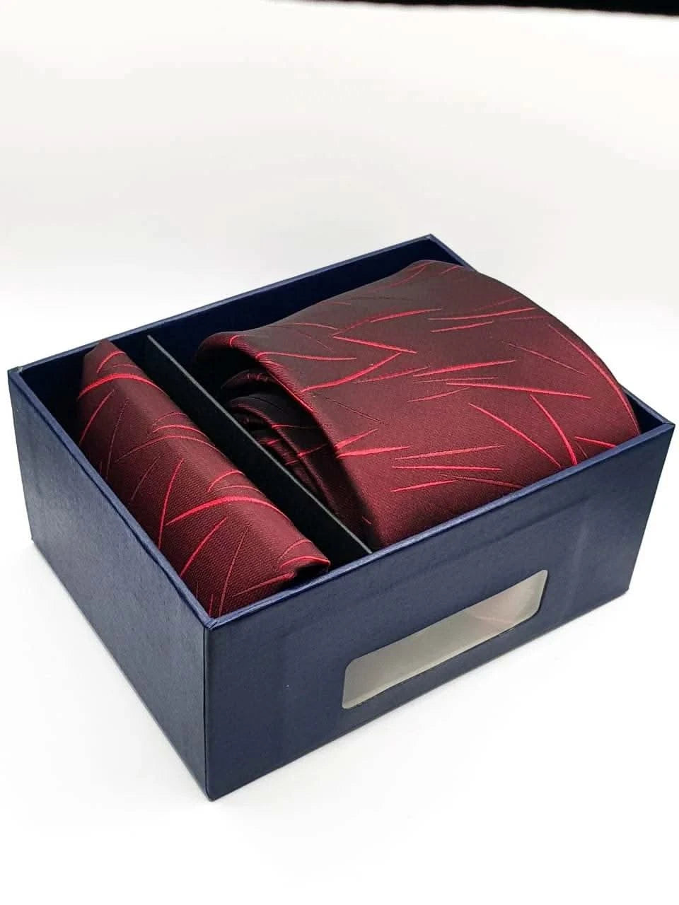 Dynamic Striped Charm Tie With Pocket Square - KNisa Premium Men's Fashion Brand