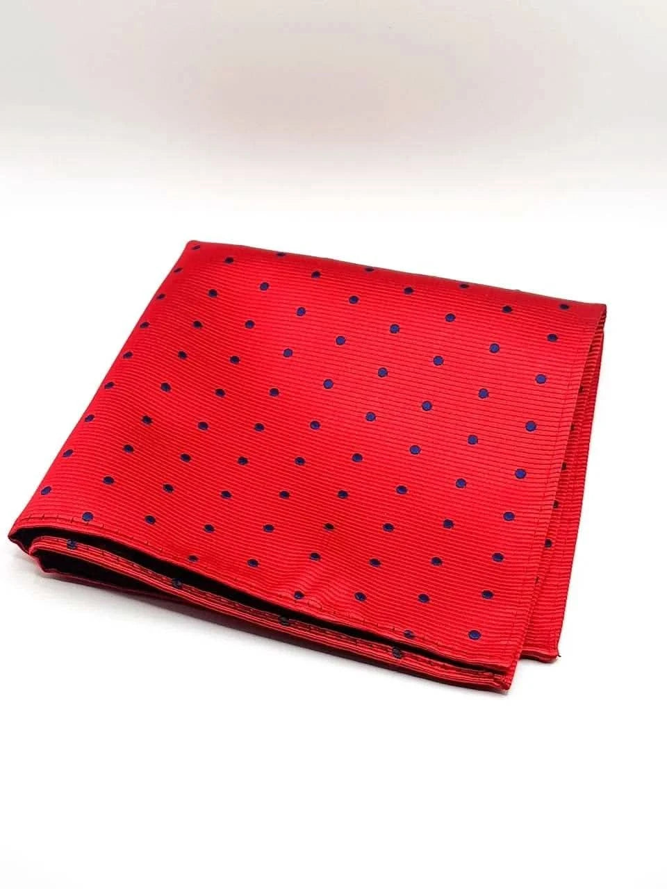 Polka Dot Red Tie With Pocket Square - KNisa Premium Men's Fashion Brand