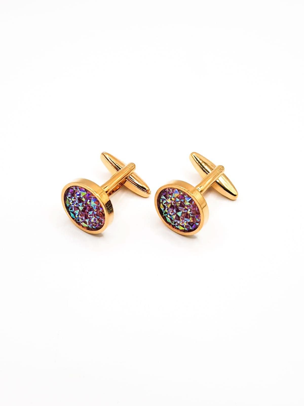 Golden Majestic Sapphire Cufflink - KNisa Premium Men's Fashion Brand