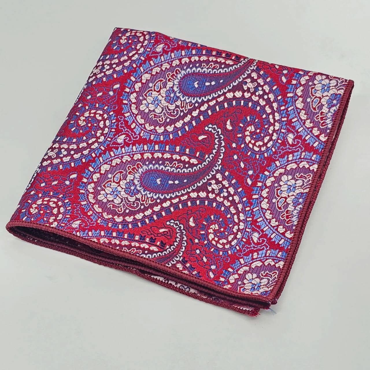Imperial Crimson Paisley Elegance Tie with Pocket Square - KNisa Premium Men's Fashion Brand