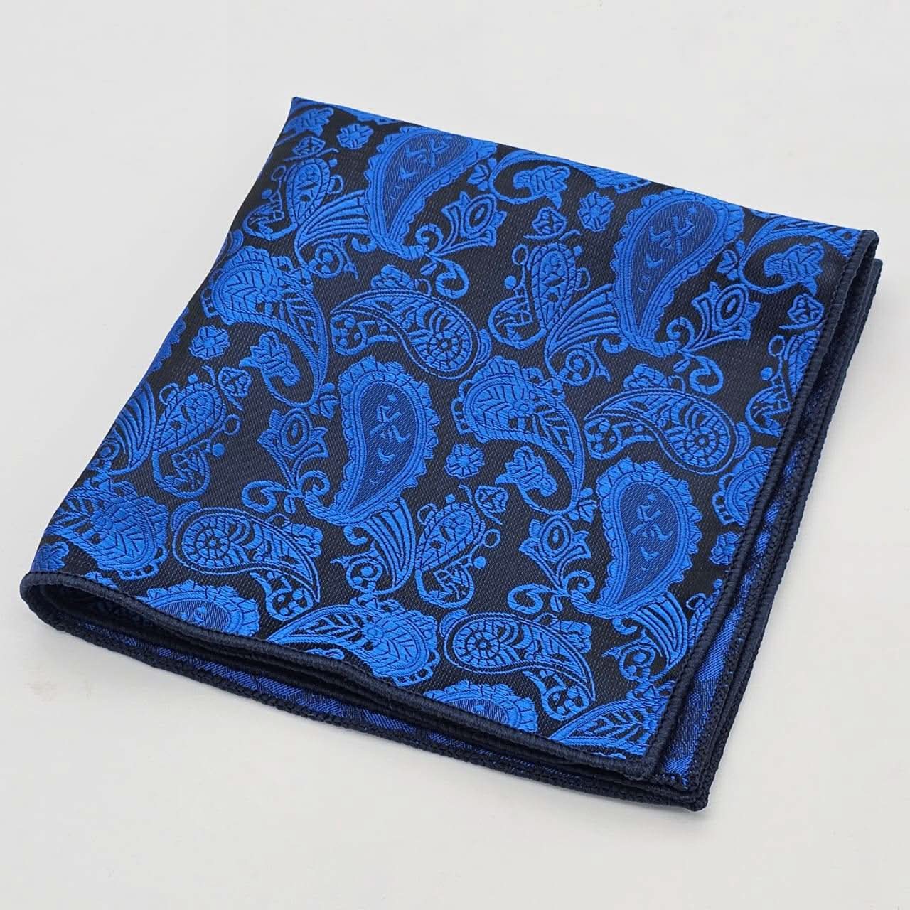 Opulent Black and Sapphire Paisley Luxury Tie Set - KNisa Premium Men's Fashion Brand