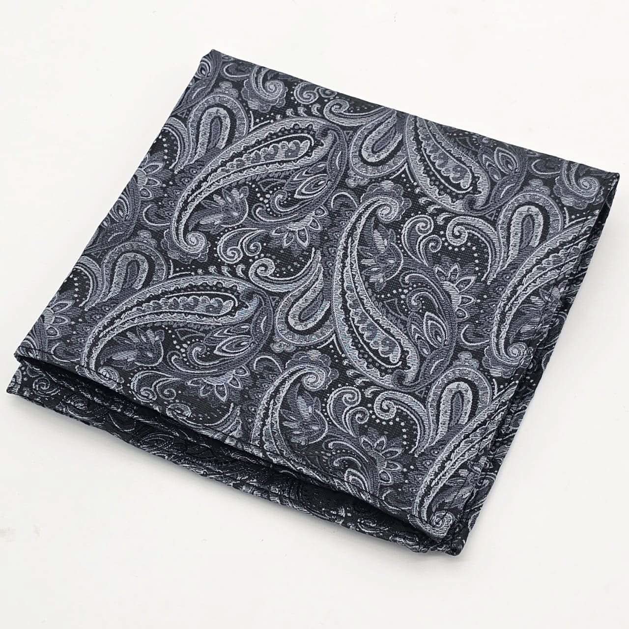 Classic Monochrome Paisley Symphony Tie with Pocket Square - KNisa Premium Men's Fashion Brand