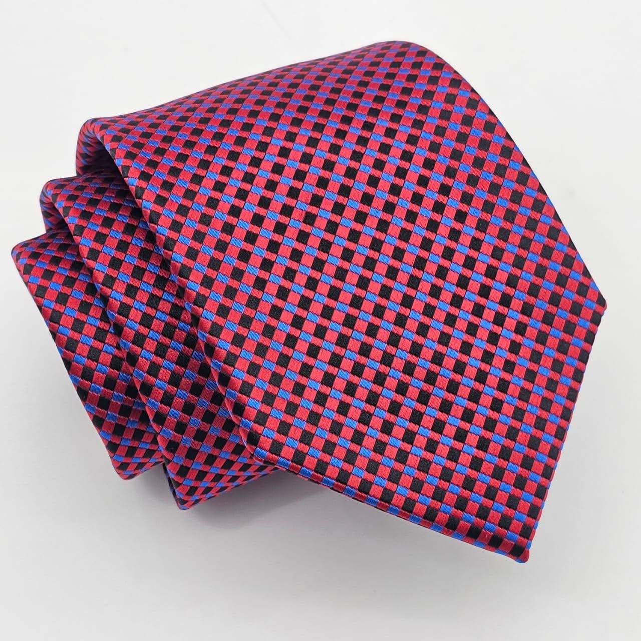Daring Crimson Diamond Pattern Luxury Tie - KNisa Premium Men's Fashion Brand