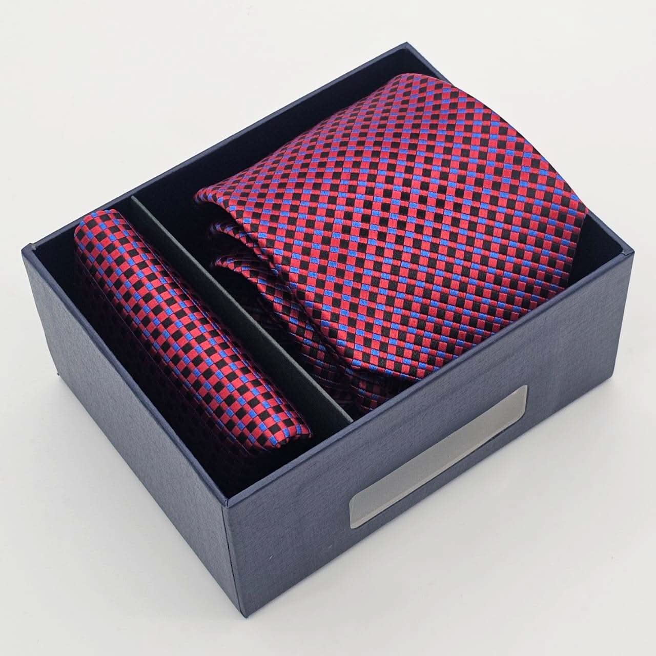Daring Crimson Diamond Pattern Luxury Tie - KNisa Premium Men's Fashion Brand