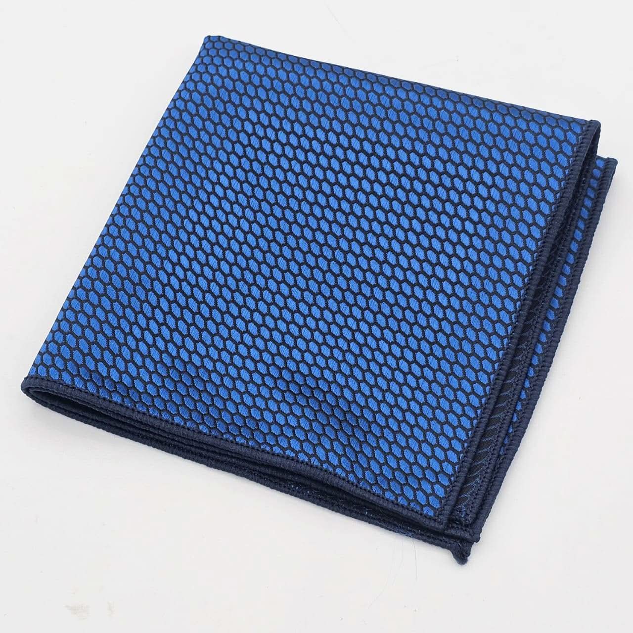 Hexagonal Sapphire Style Tie with Pocket Square - KNisa Premium Men's Fashion Brand