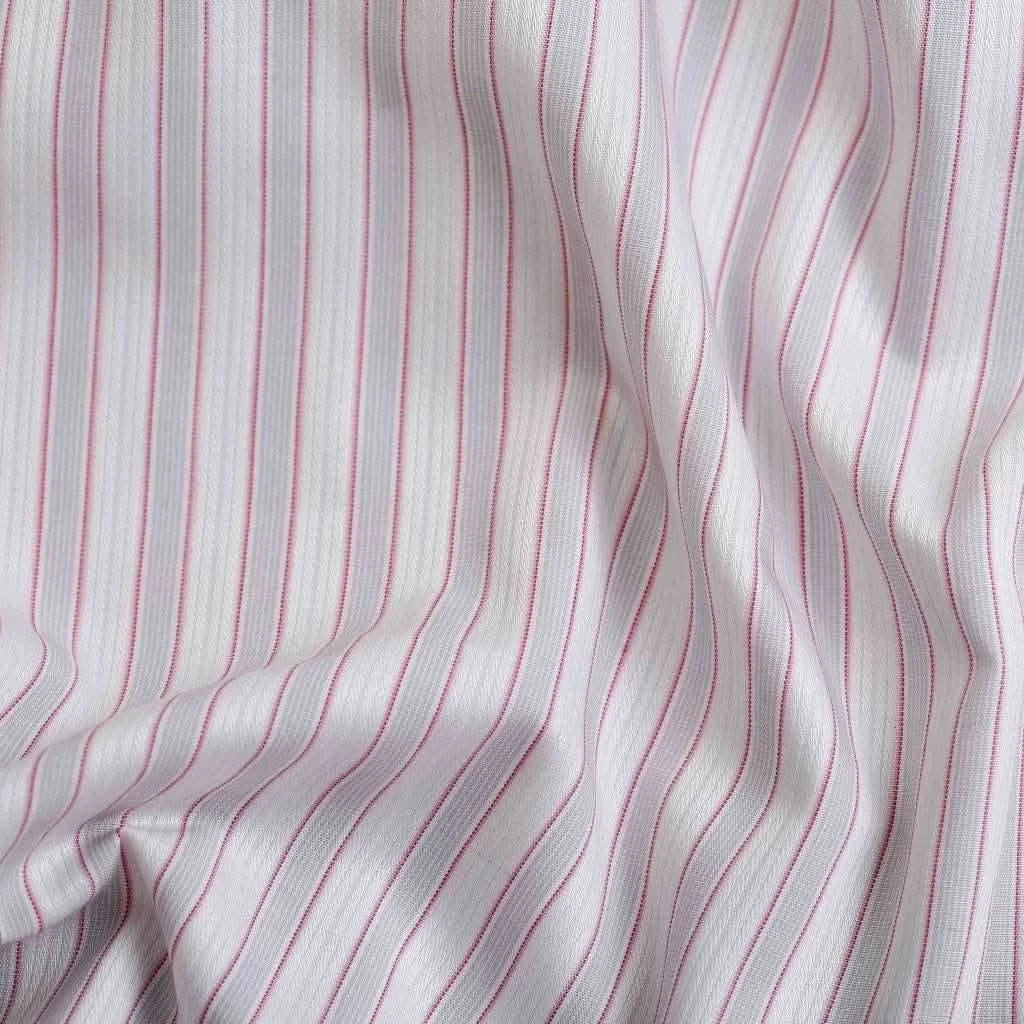 White Grey Textured With Red Pin Strip Shirt - KNisa Premium Men's Fashion Brand