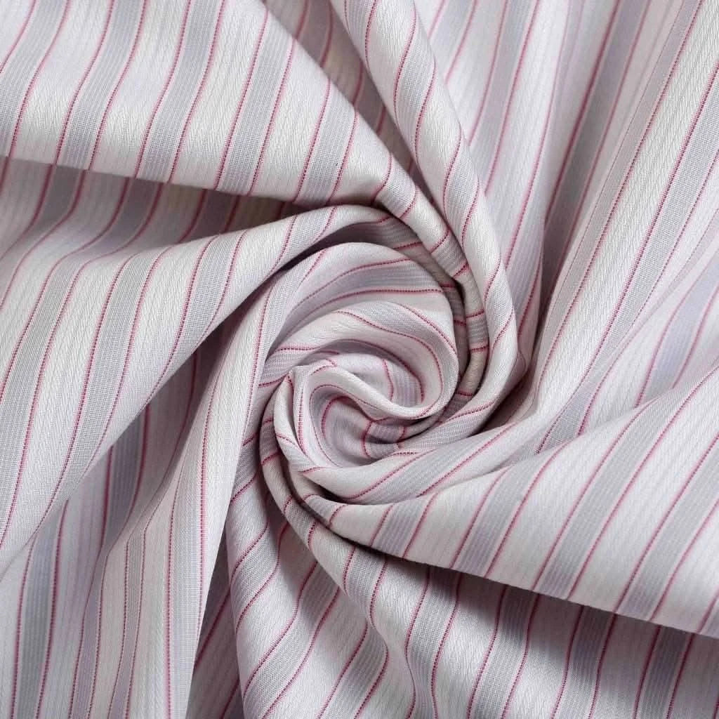 White Grey Textured With Red Pin Strip Shirt - KNisa Premium Men's Fashion Brand