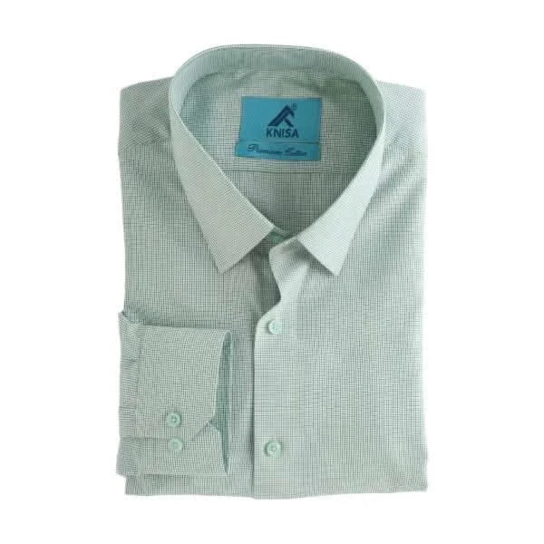 White & Green Box Pattern Shirt - KNisa Premium Men's Fashion Brand