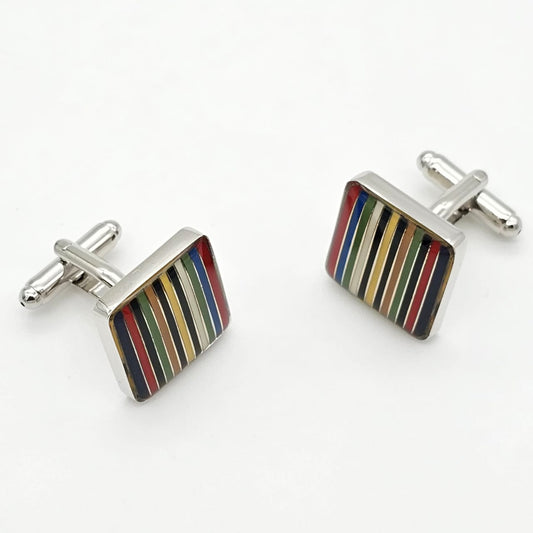 Spectrum Stripes Square Cufflinks