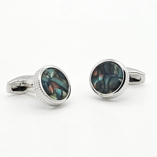 Abalone Shell Multi Color Stylish Cufflink