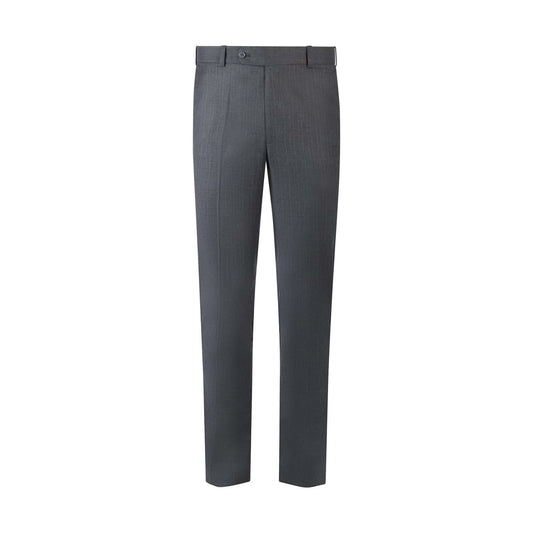 Refined Stripes Men's Grey Formal Trousers with Button Closure - KNisa Premium Men's Fashion Brand