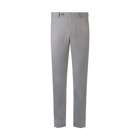 Refined Stripes Men's Light Grey Formal Trousers with Button Closure - KNisa Premium Men's Fashion Brand