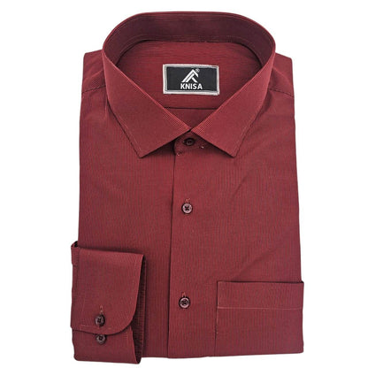 Maroon with Black Pin Strip Shirt - KNisa Premium Men's Fashion Brand