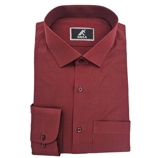Maroon with Black Pin Strip Shirt - KNisa Premium Men's Fashion Brand