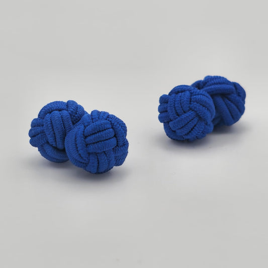 CUFFLINK SILK KNOT, TYPE UNI-COLOR TWIN-FIST, AIR FORCE BLUE