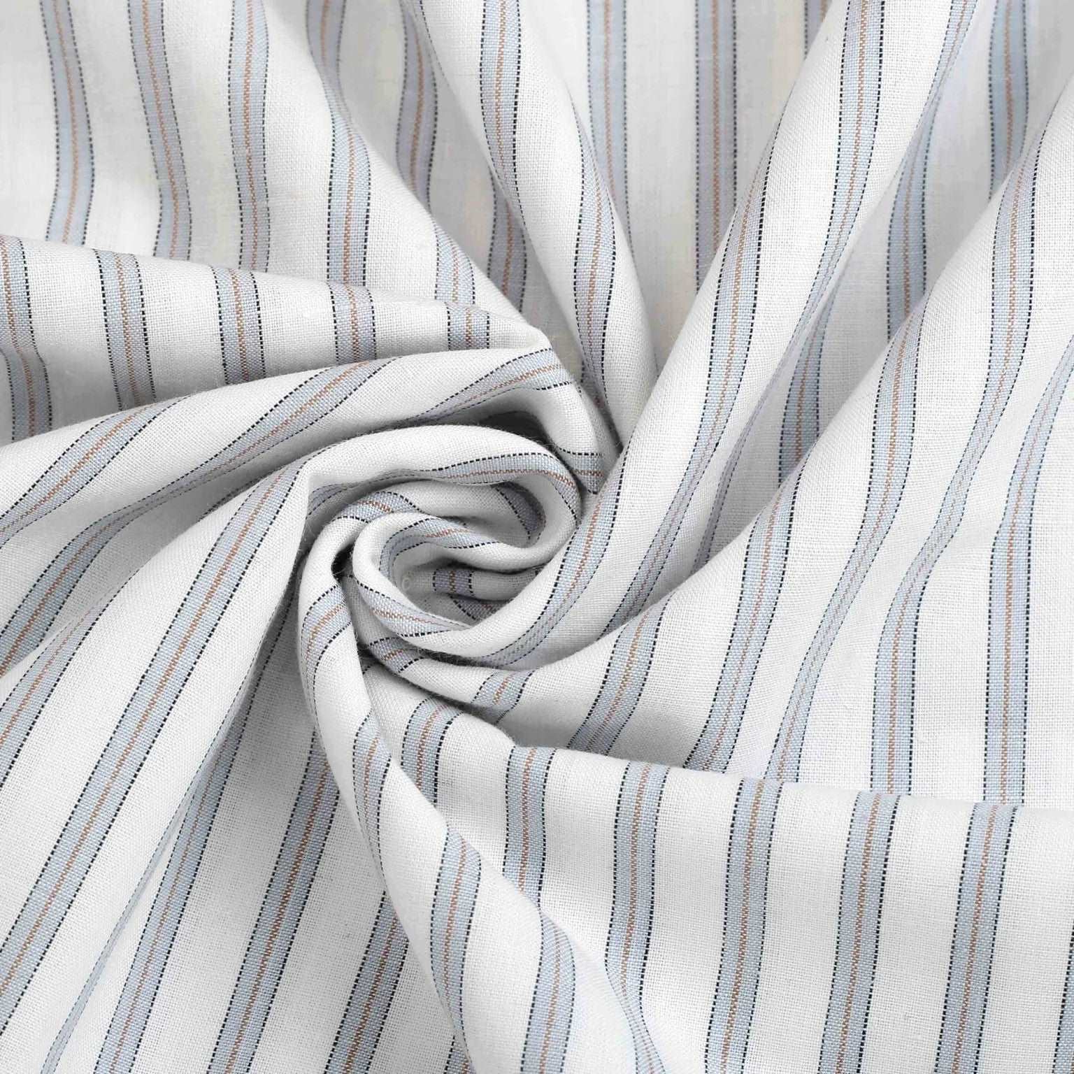 Ash Grey White Wide Striped Shirt