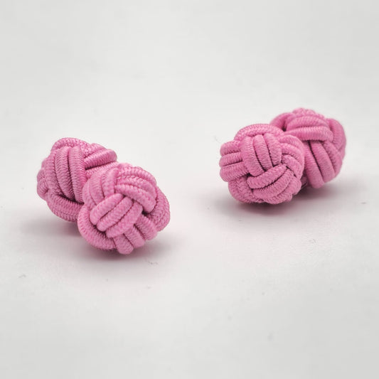 CUFFLINK SILK KNOT, TYPE UNI-COLOR TWIN-FIST, BABY PINK