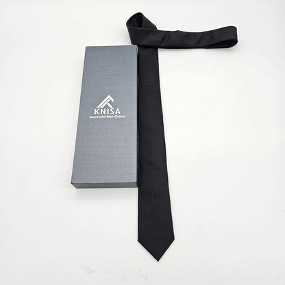 Black Zig Zag Lining Tie