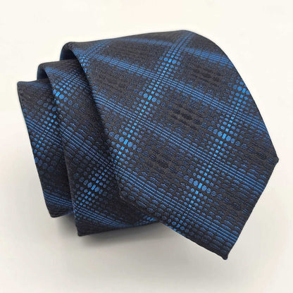 Blue Black Geometrical Tie