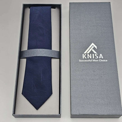 Blue Tie Lining Embossed Detail