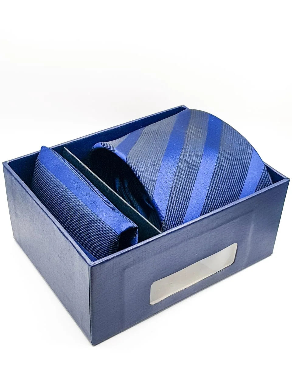 Blue Tie With Pocket Square