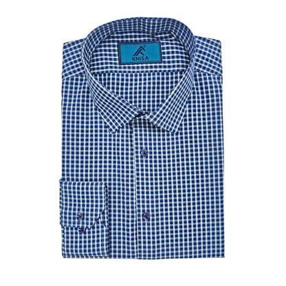 KNisa Classic Royal Blue Checkered Shirt